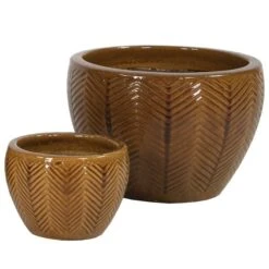 Portly Egg Fishbone - Honey - D30H20 Cm