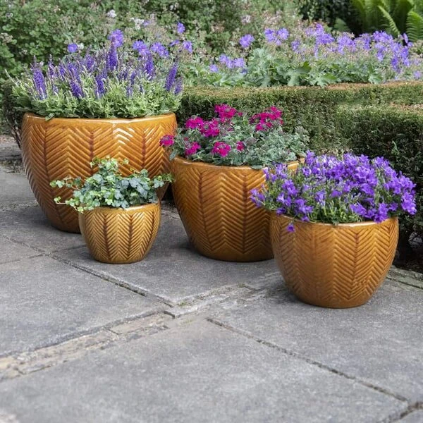 Portly Egg Fishbone - Honey - D38H27 Cm - Afbeelding 2