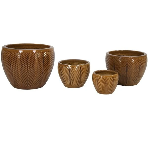 Portly Egg Fishbone - Honey - D38H27 Cm - Afbeelding 3